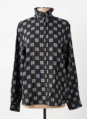 Chemisier imprimé fantaisie manches longues gris HOD femme