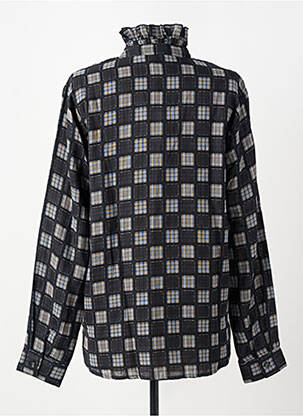 Chemisier imprimé fantaisie manches longues gris HOD femme