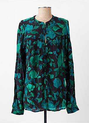 Chemisier col mao manches longues vert FABIENNE CHAPOT femme