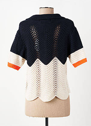 Pull col v manches courtes bleu TINSELS femme