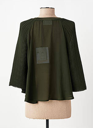 Top tissage crêpe manches 3/4 vert SKFK femme