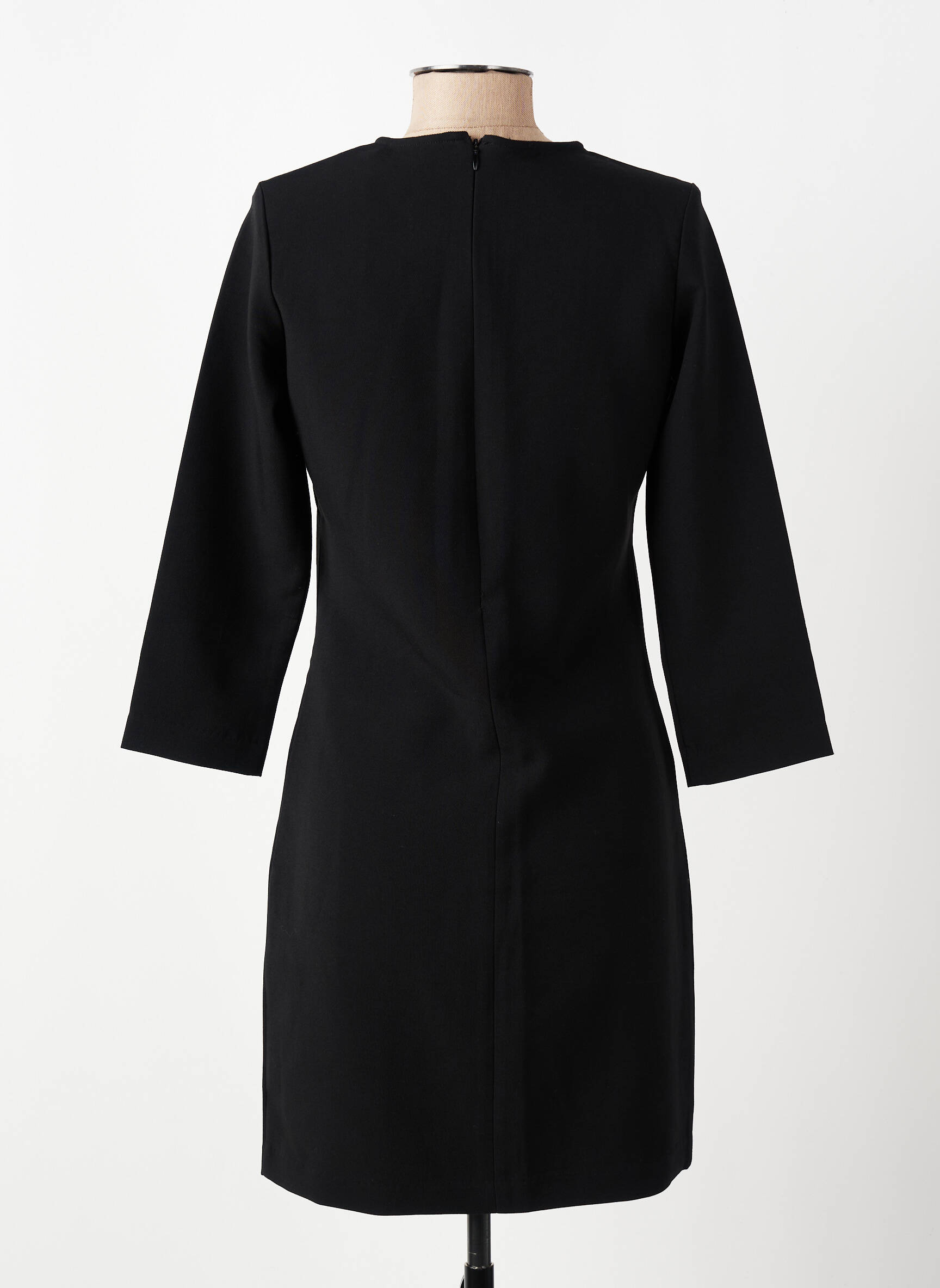 Robe courte fermeture zippée au dos manches longues noir MKT STUDIO femme