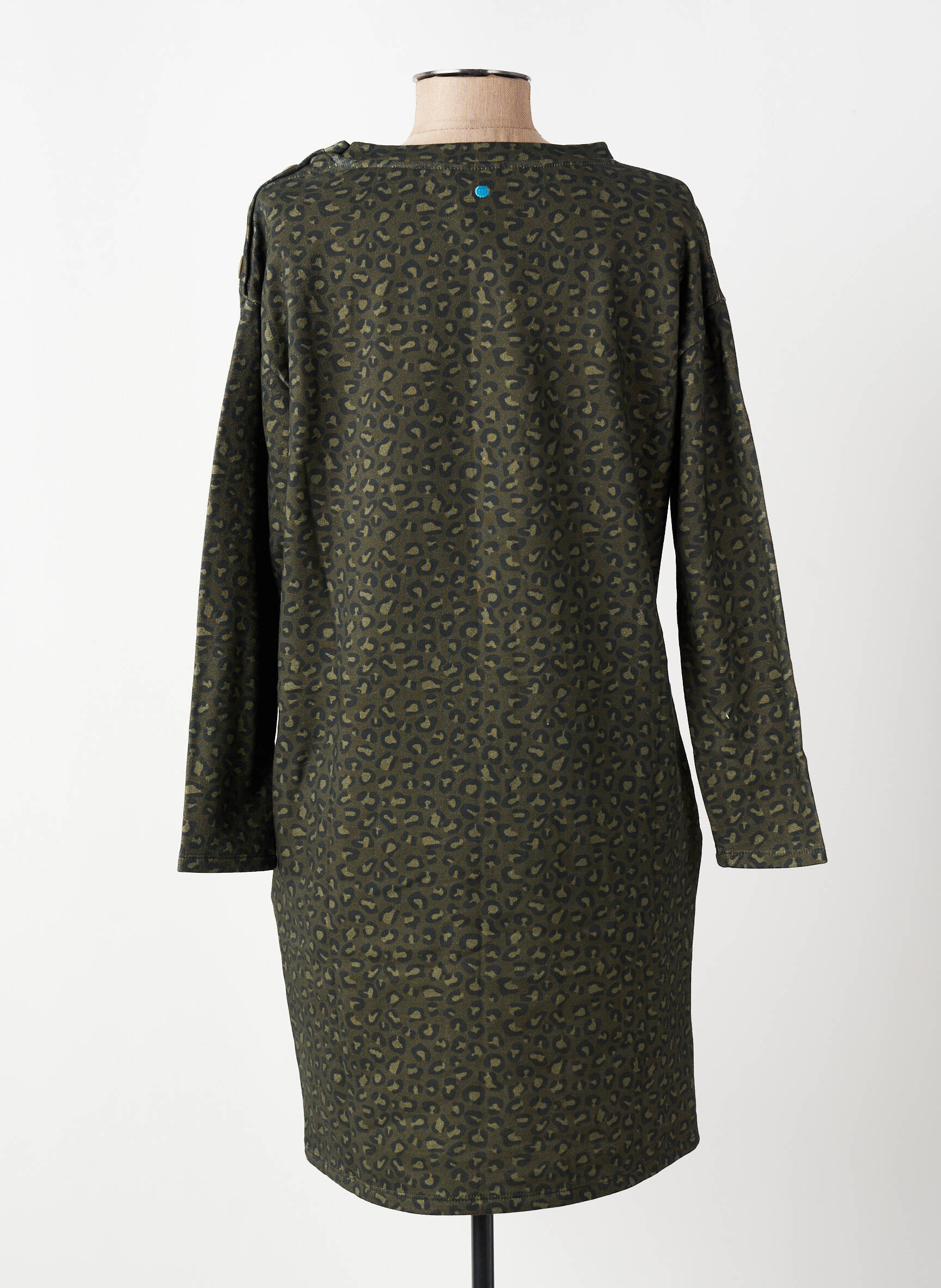 Robe courte manches longues manches longues vert AP femme