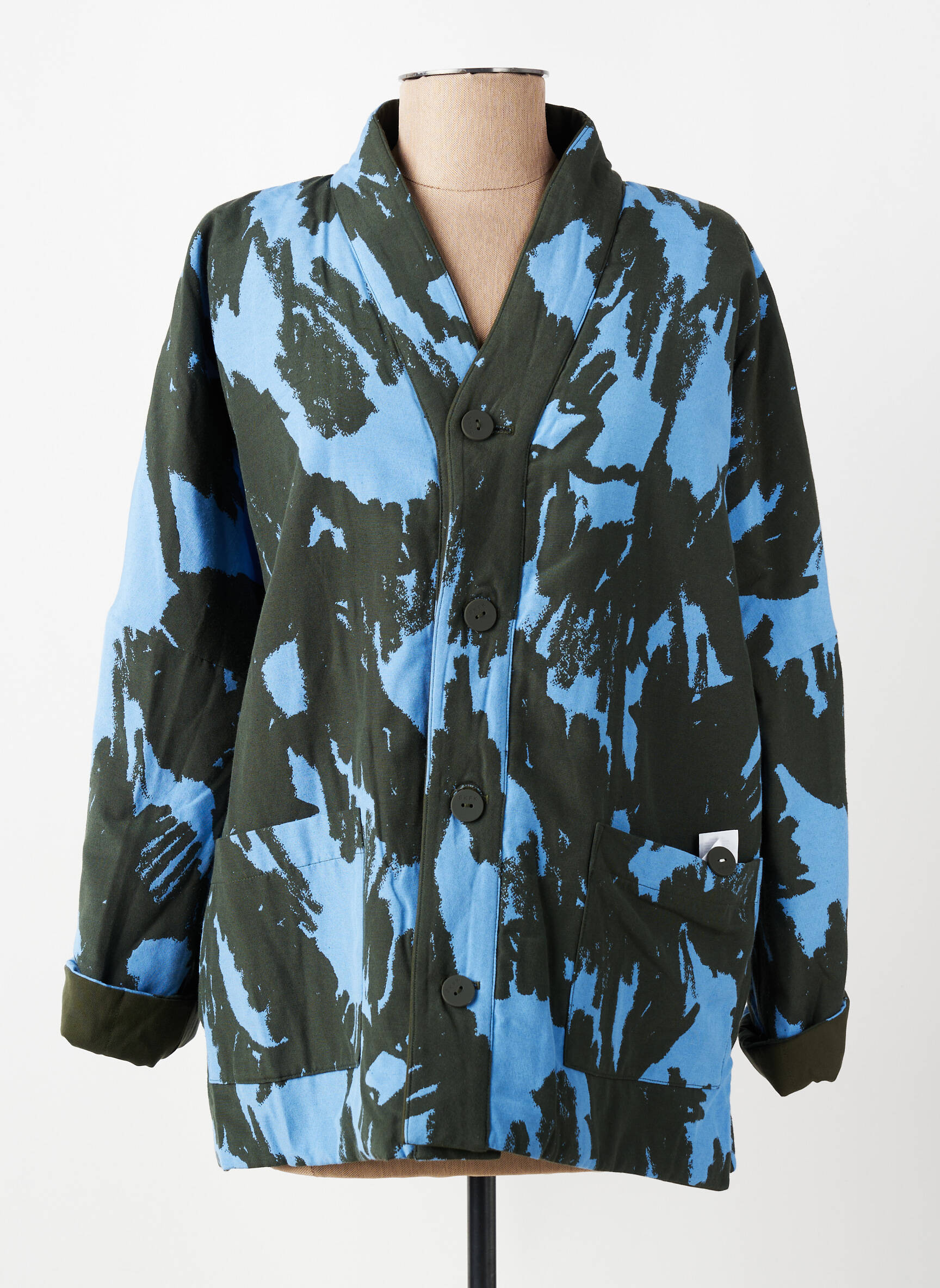 Veste casual coupe droite vert SKFK femme
