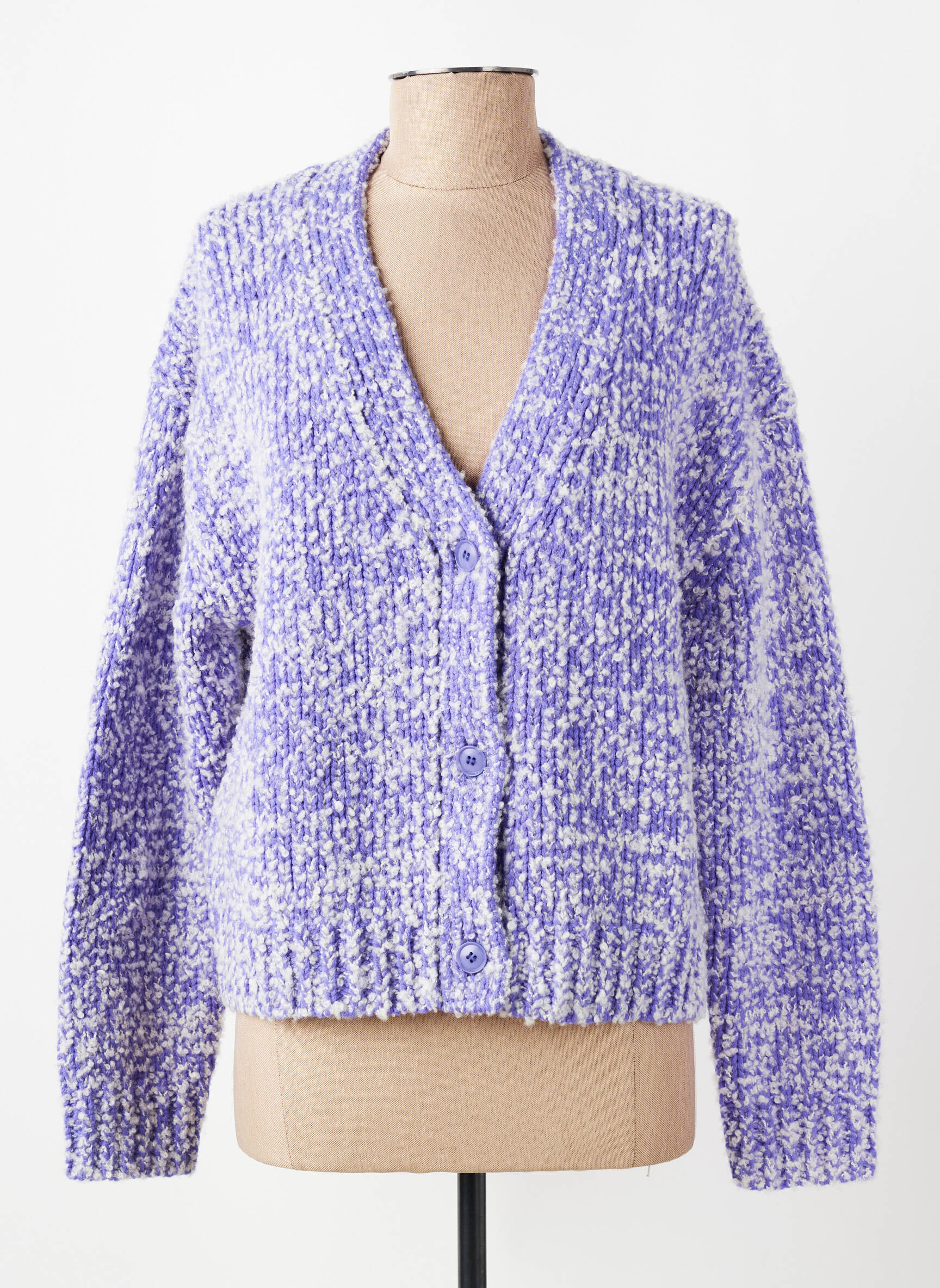 Gilet manches longues resserrée sur le bas violet SAMSOE & SAMSOE femme
