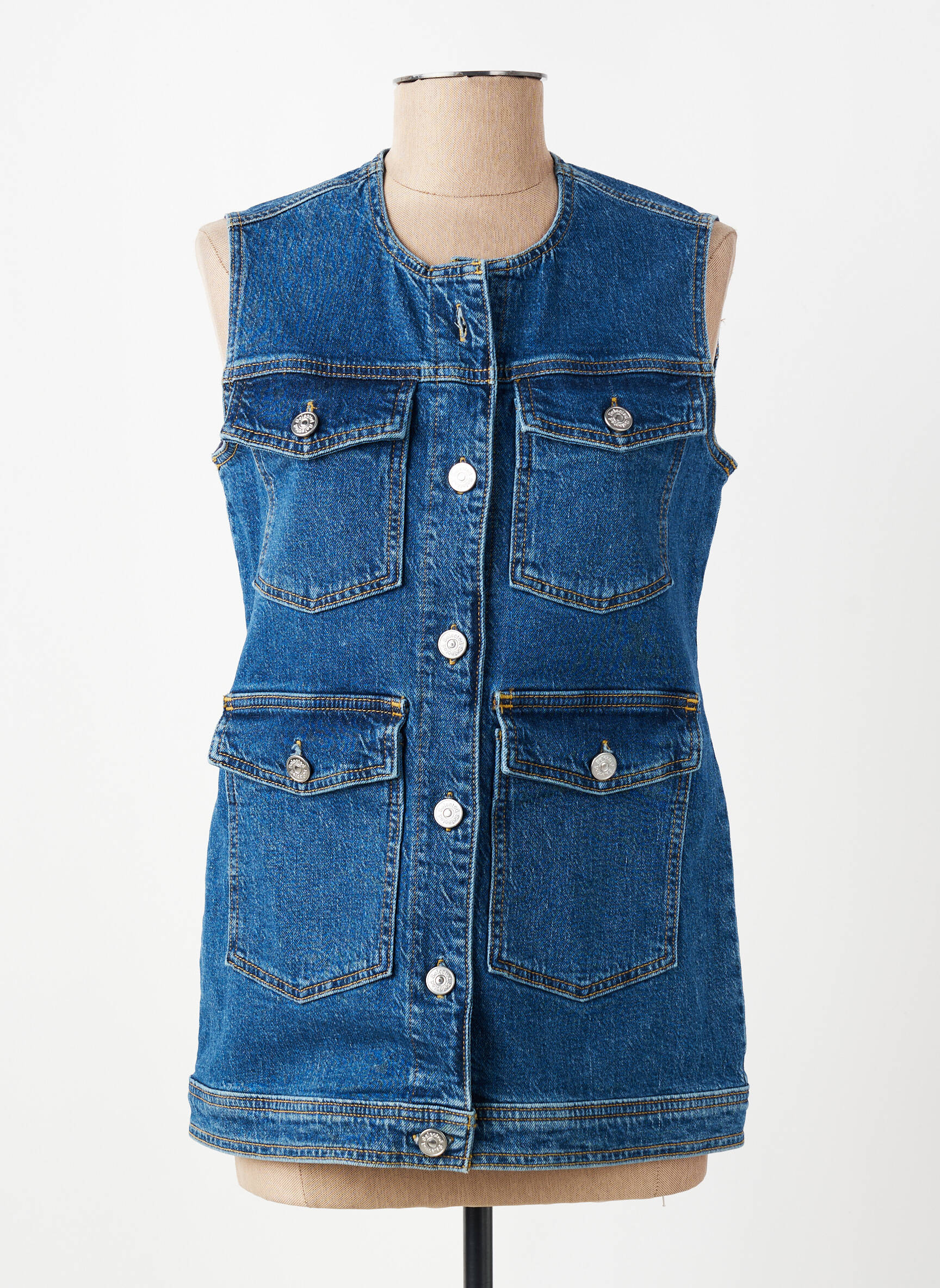 Veste casual col rond bleu SELECTED femme
