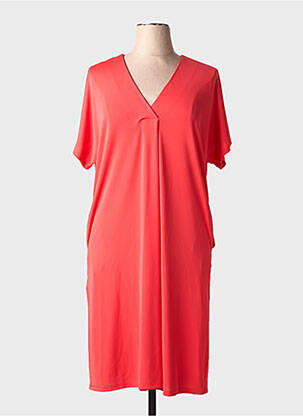 Robe mi-longue coupe fluide manches courtes orange LUISA VIOLA femme