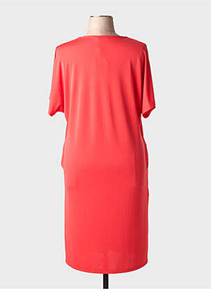Robe mi-longue coupe fluide manches courtes orange LUISA VIOLA femme