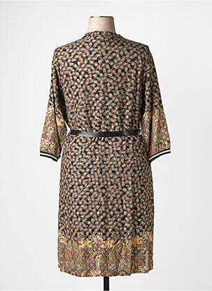Robe mi-longue manches 3/4 manches 3/4 marron FRED SABATIER femme