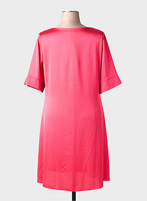 Robe mi-longue coupe fluide manches courtes rose SPG WOMAN femme
