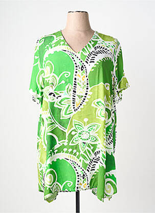 Tunique manches courtes coupe fluide vert KYZAA femme