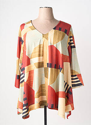 Tunique manches longues imprimé fantaisie orange KYZAA femme