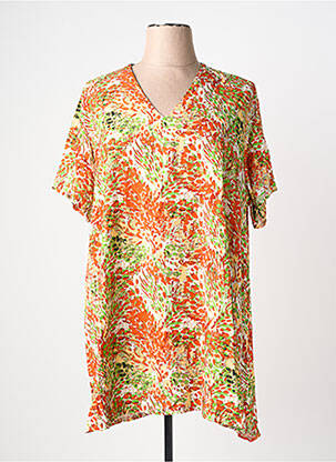 Tunique manches courtes coupe fluide orange KYZAA femme