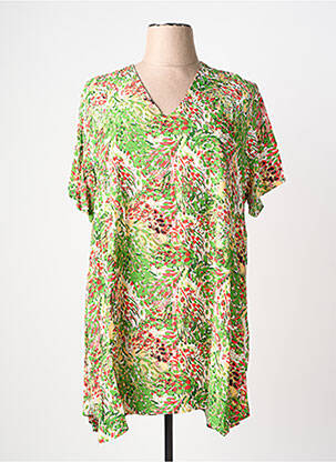 Tunique manches courtes coupe fluide vert KYZAA femme