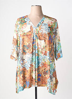 Top stretch manches 3/4 orange KYZAA femme