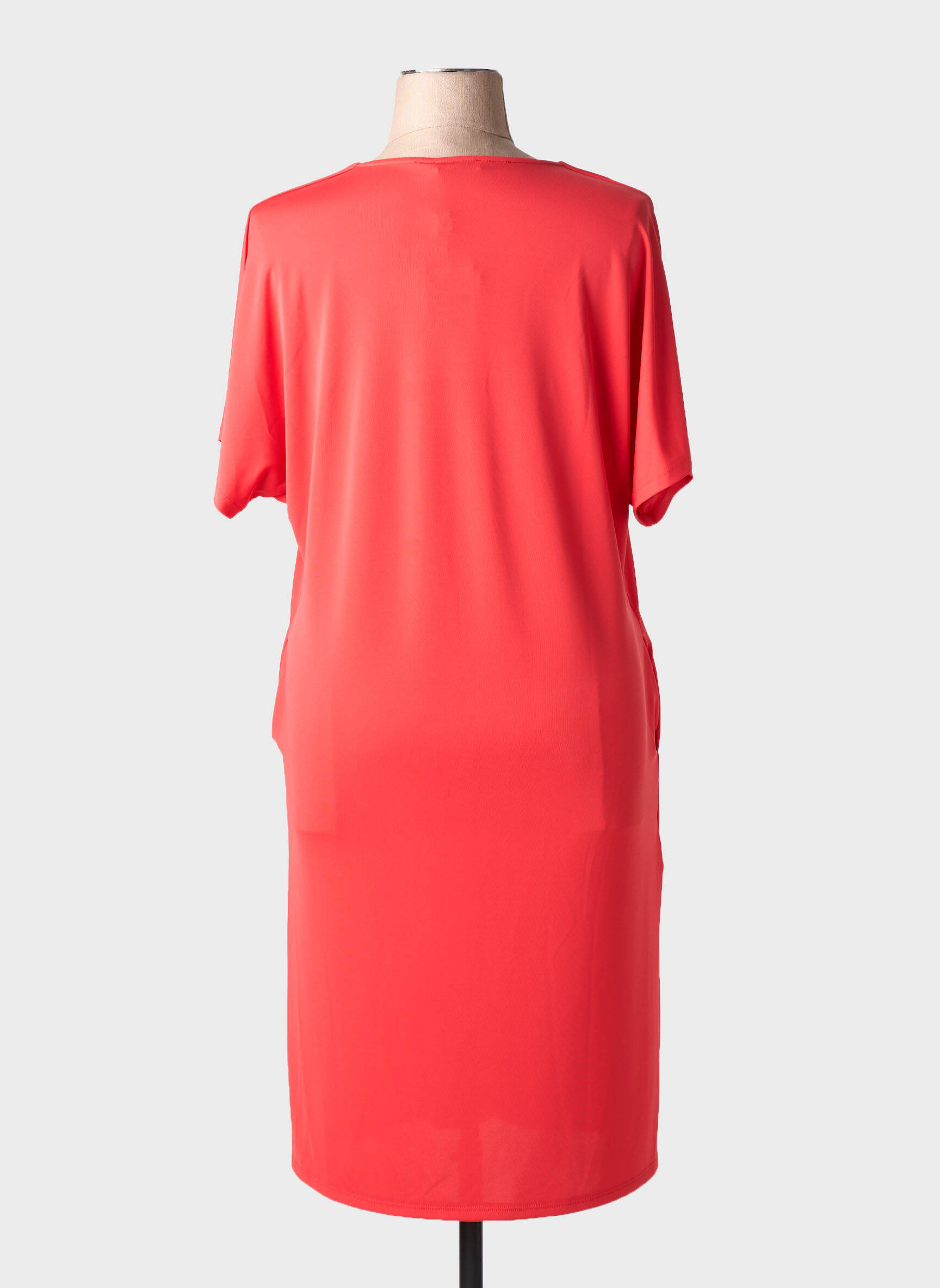 Robe mi-longue coupe fluide manches courtes orange LUISA VIOLA femme