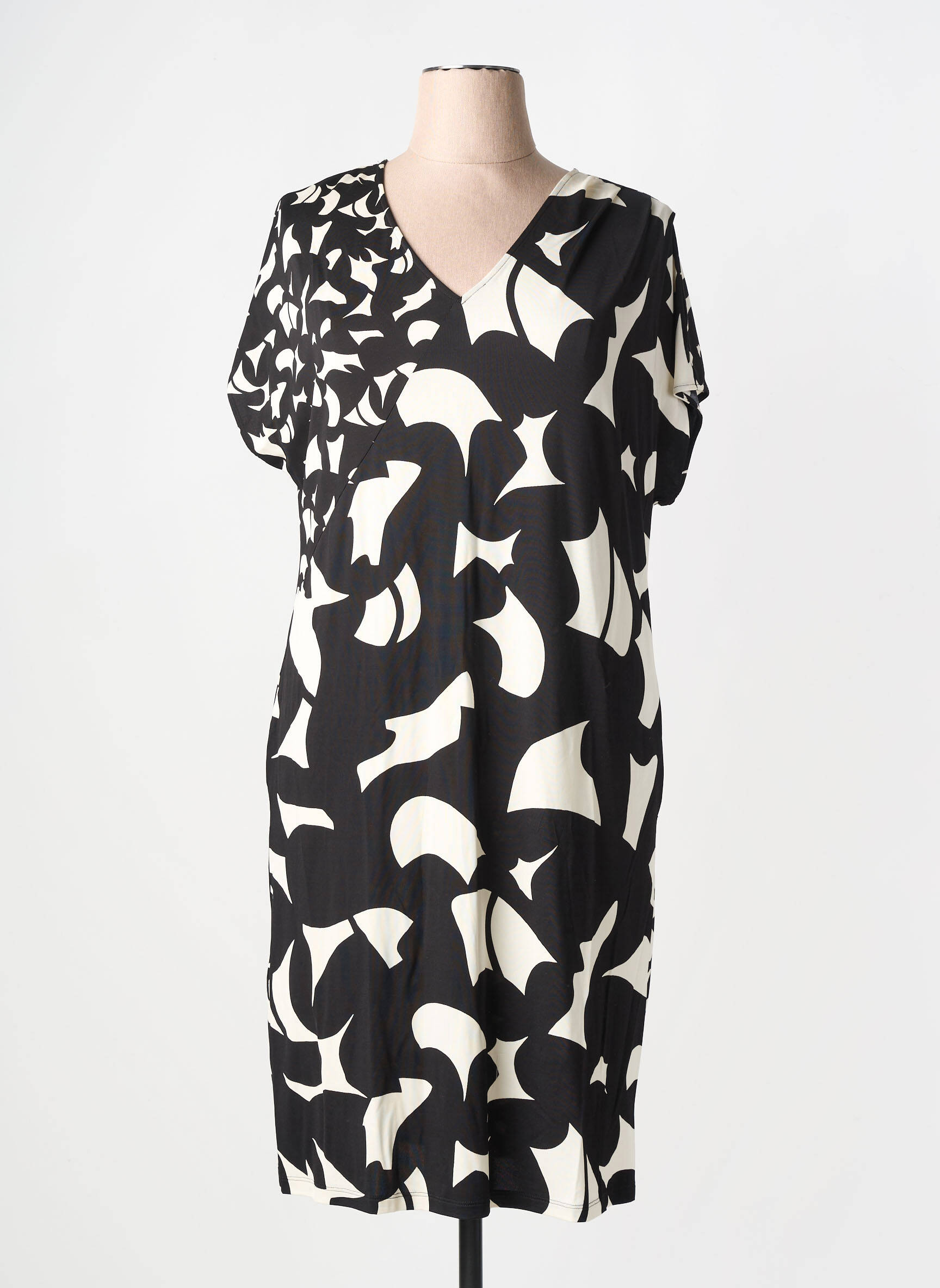 Robe mi-longue manches courtes manches courtes noir LUISA VIOLA femme
