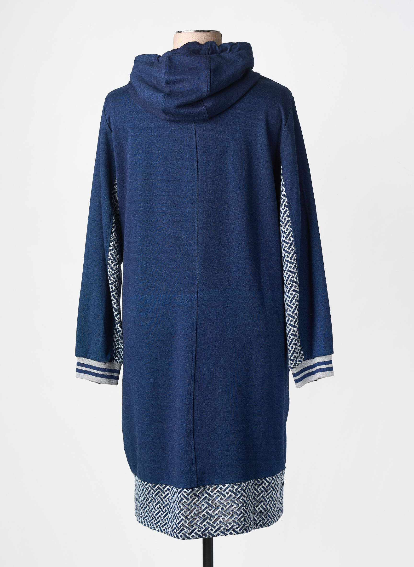 Robe mi-longue manches longues manches longues bleu FRED SABATIER femme