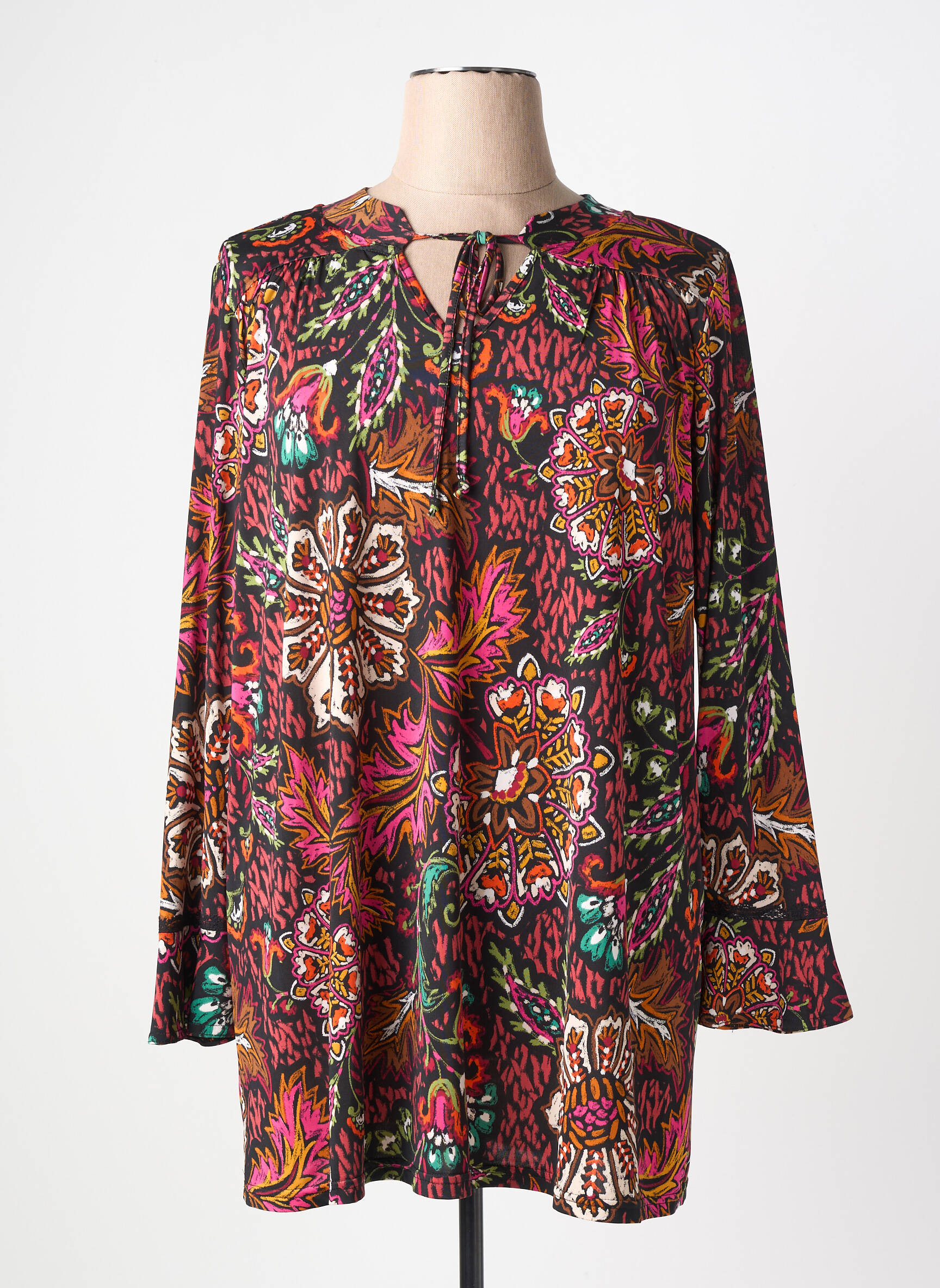 Top stretch manches longues marron KYZAA femme