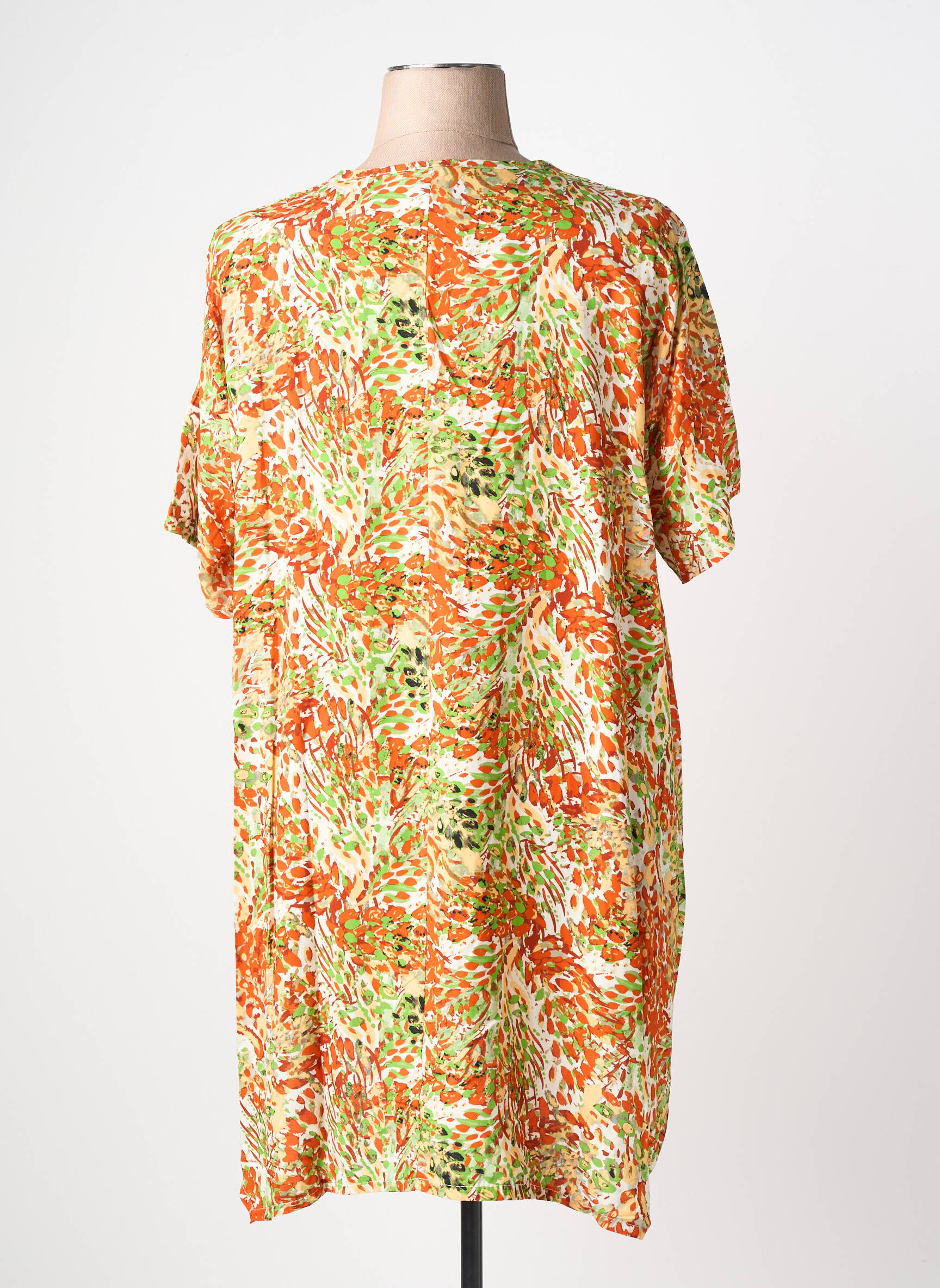 Tunique manches courtes coupe fluide orange KYZAA femme