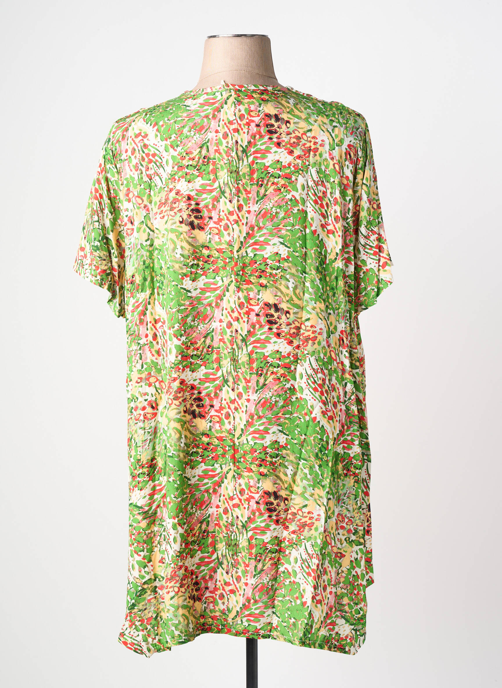 Tunique manches courtes coupe fluide vert KYZAA femme