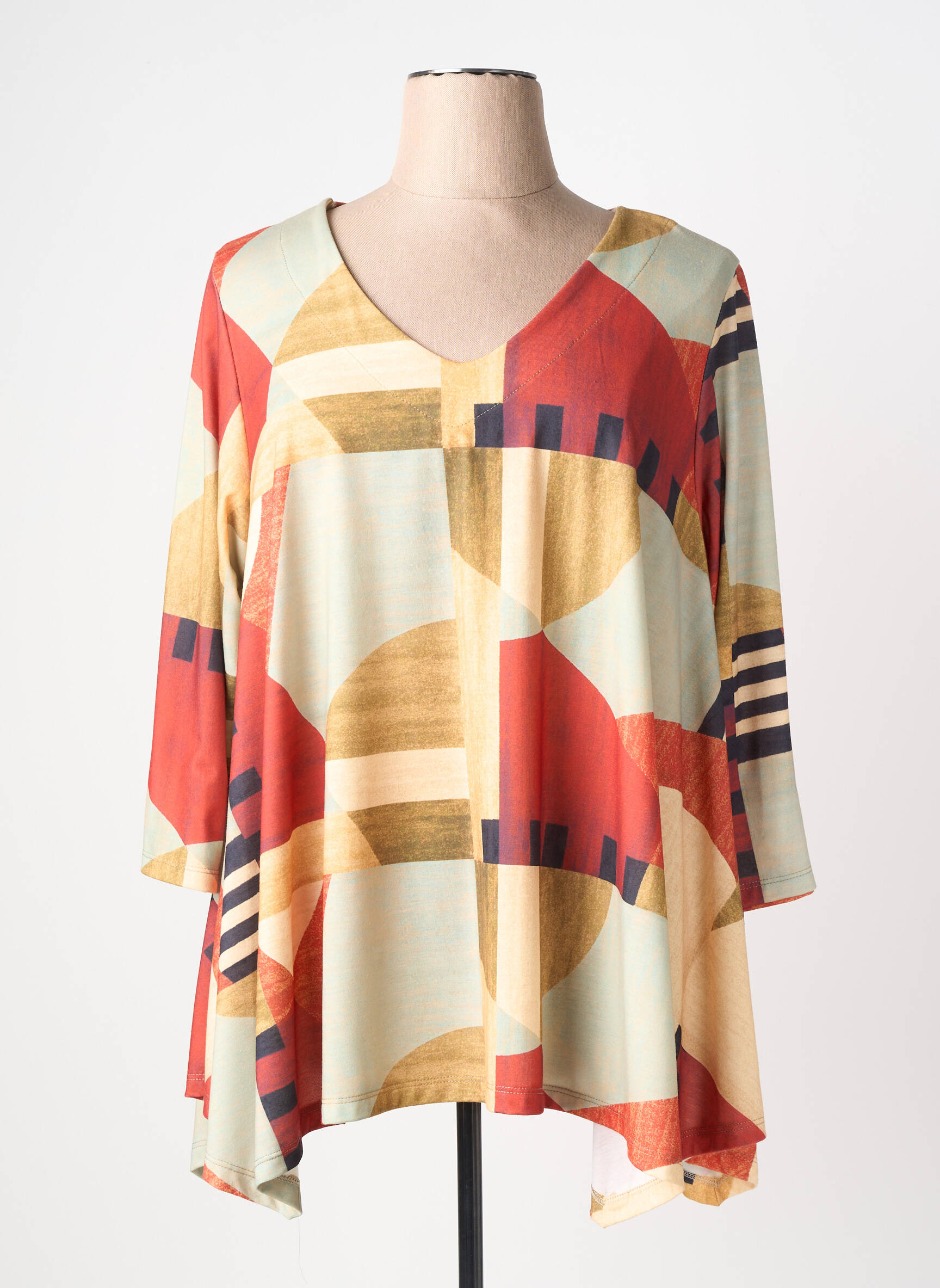 Tunique manches longues imprimé fantaisie orange KYZAA femme