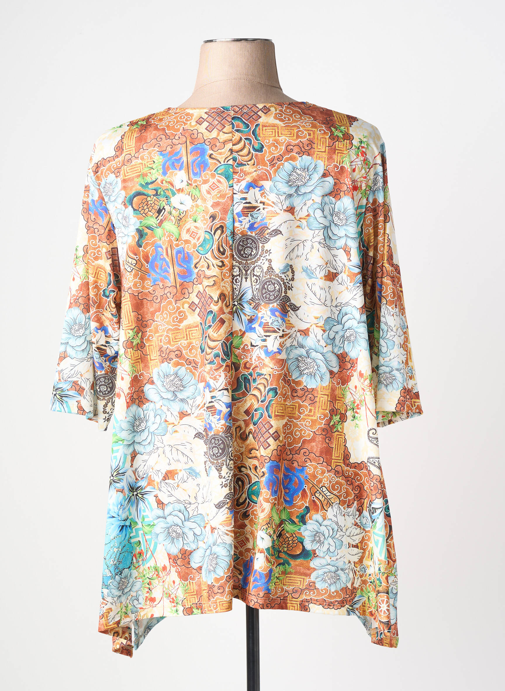 Top stretch manches 3/4 orange KYZAA femme