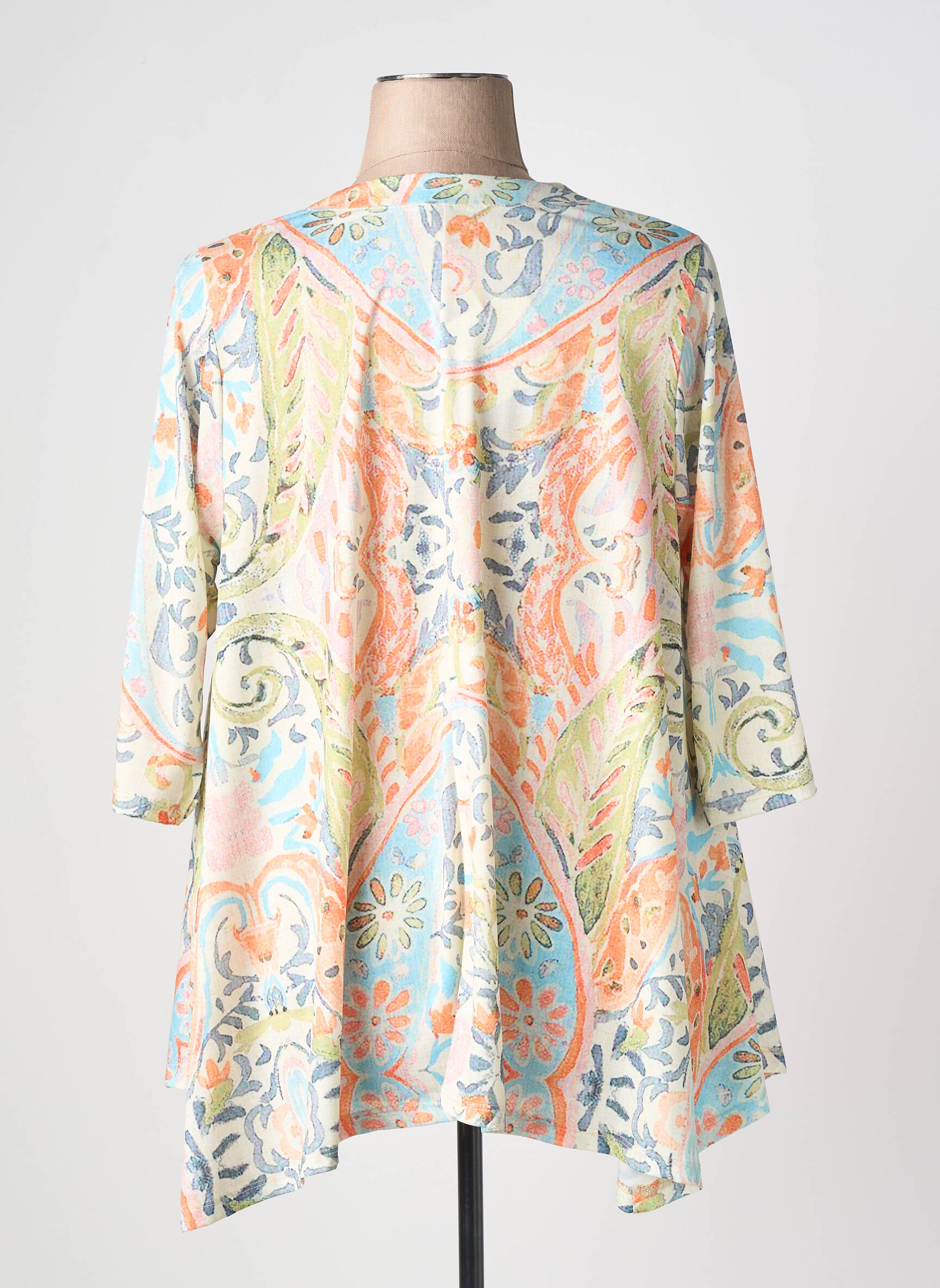 Tunique manches longues imprimé fantaisie orange KYZAA femme