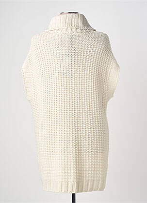 Pull tunique maille tricot manches courtes beige YESTA femme