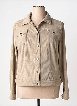 Veste casual poignets boutonnés avec fente beige FRED SABATIER femme