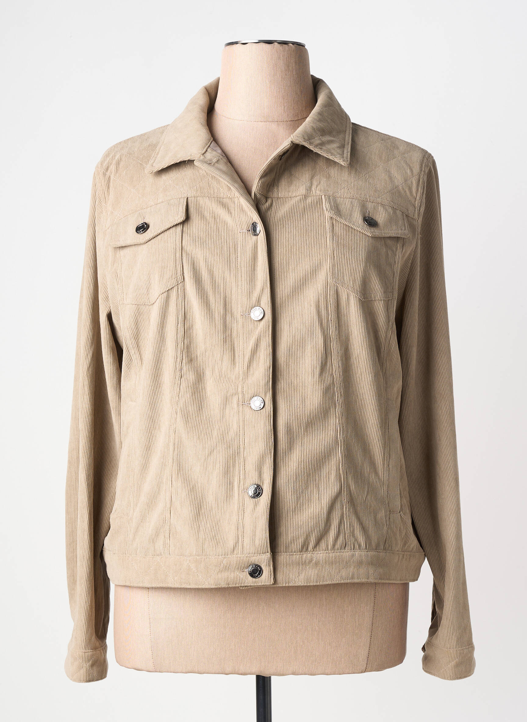 Veste casual poignets boutonnés avec fente beige FRED SABATIER femme