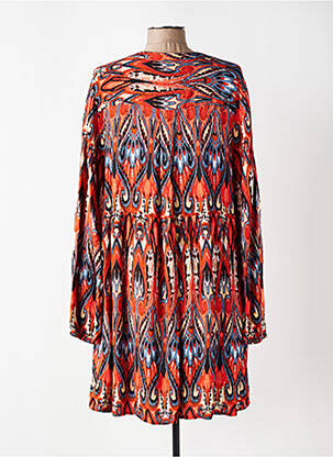 Robe mi-longue coupe fluide manches longues orange CISO femme