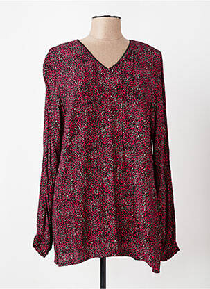 Blouse imprimé fantaisie manches longues rouge CISO femme