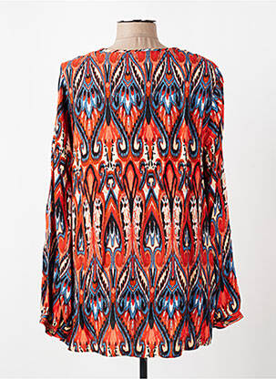 Blouse imprimé fantaisie manches longues orange CISO femme