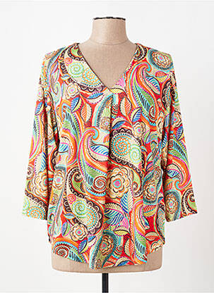 Blouse manches 3/4 manches 3/4 orange KYZAA femme