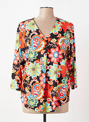 Blouse imprimé fleurs manches 3/4 rouge KYZAA femme