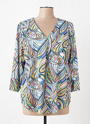 Blouse manches 3/4 manches 3/4 bleu KYZAA femme