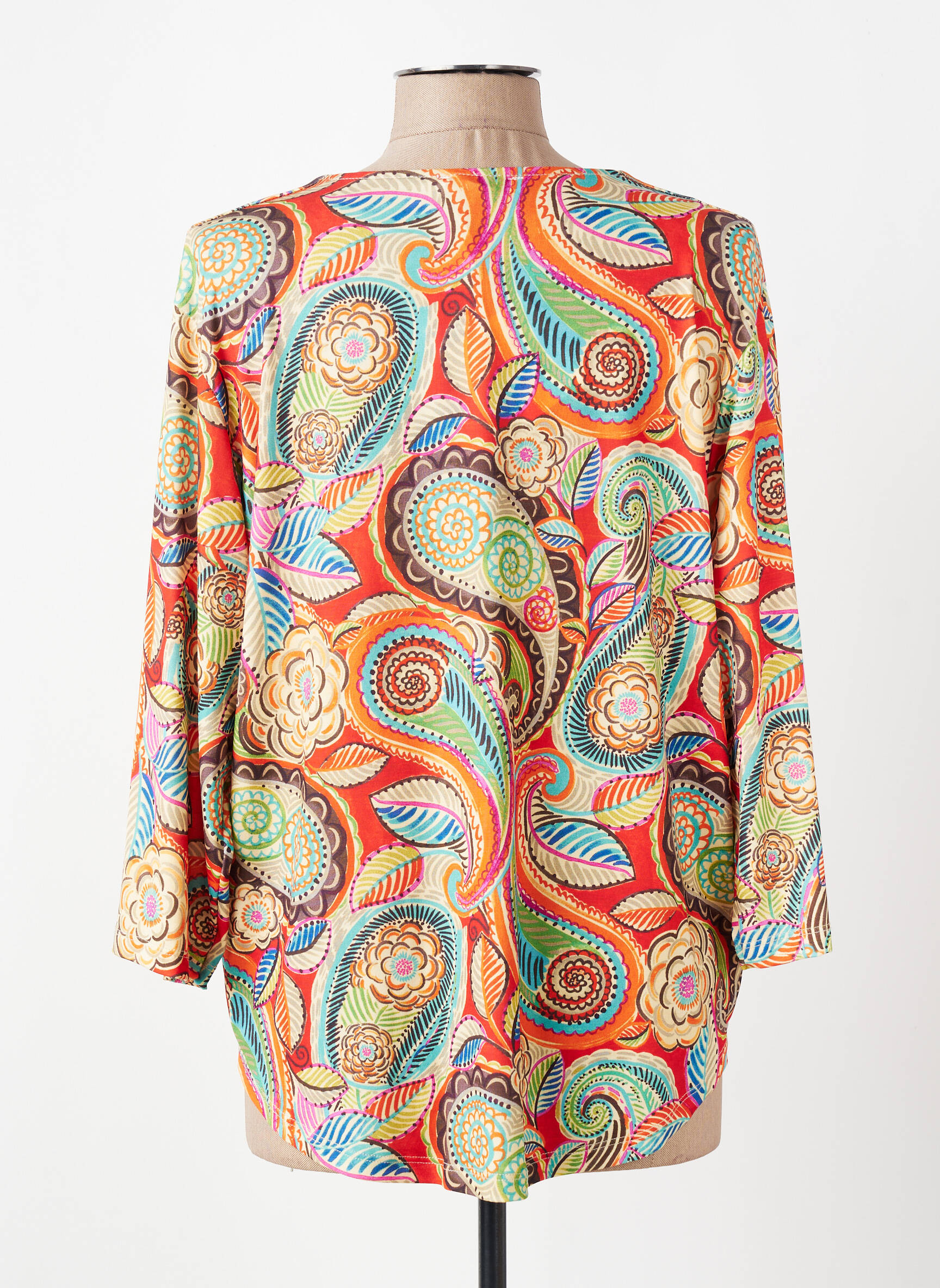 Blouse manches 3/4 manches 3/4 orange KYZAA femme