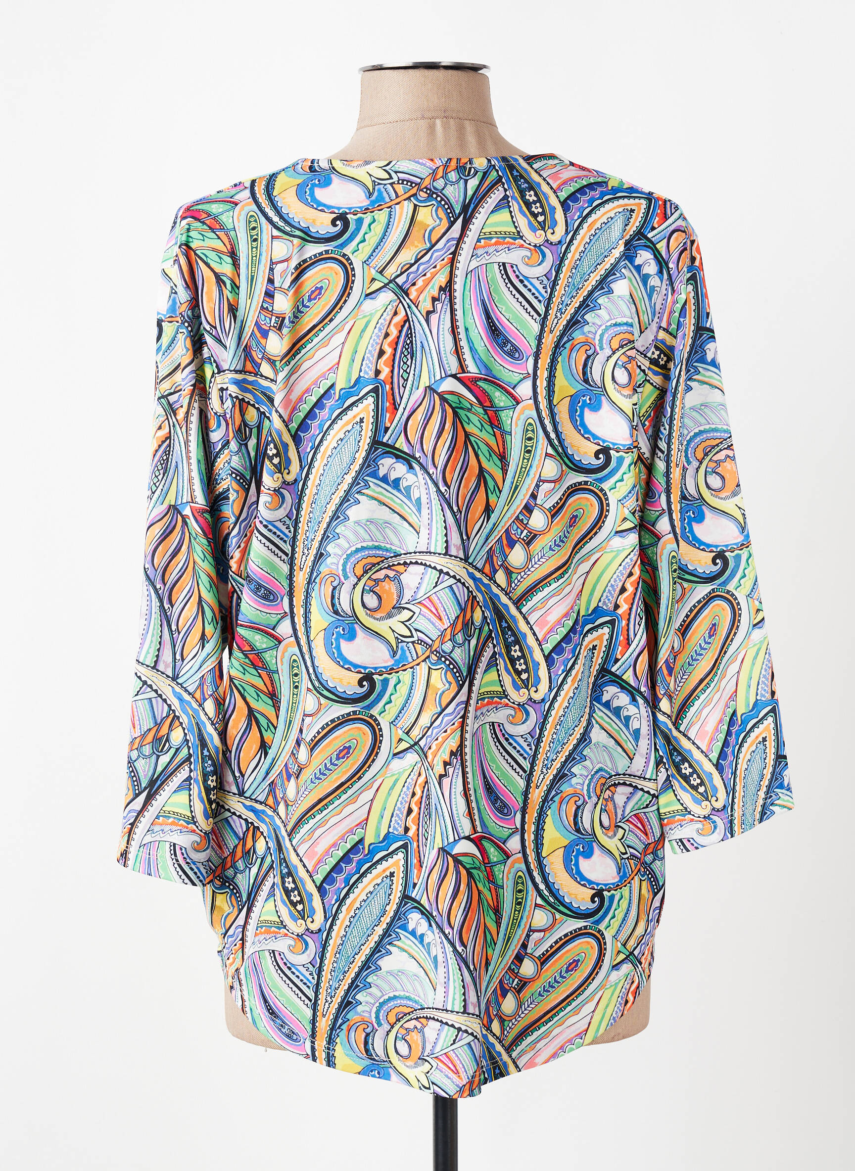 Blouse manches 3/4 manches 3/4 bleu KYZAA femme