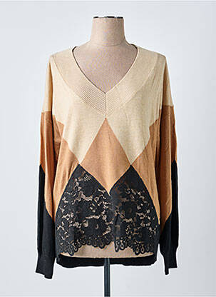 Pull coupe droite manches longues beige TWINSET femme