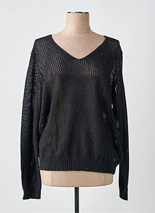 Pull maille ajourée manches longues noir KOCCA femme