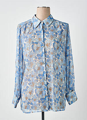 Chemisier imprimé fantaisie manches longues bleu I BLUES femme