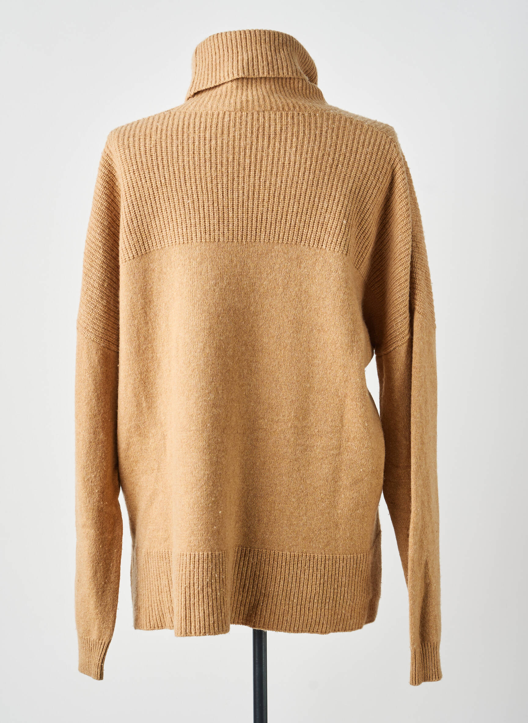 Pull col roulé coupe droite manches longues beige LIU JO femme