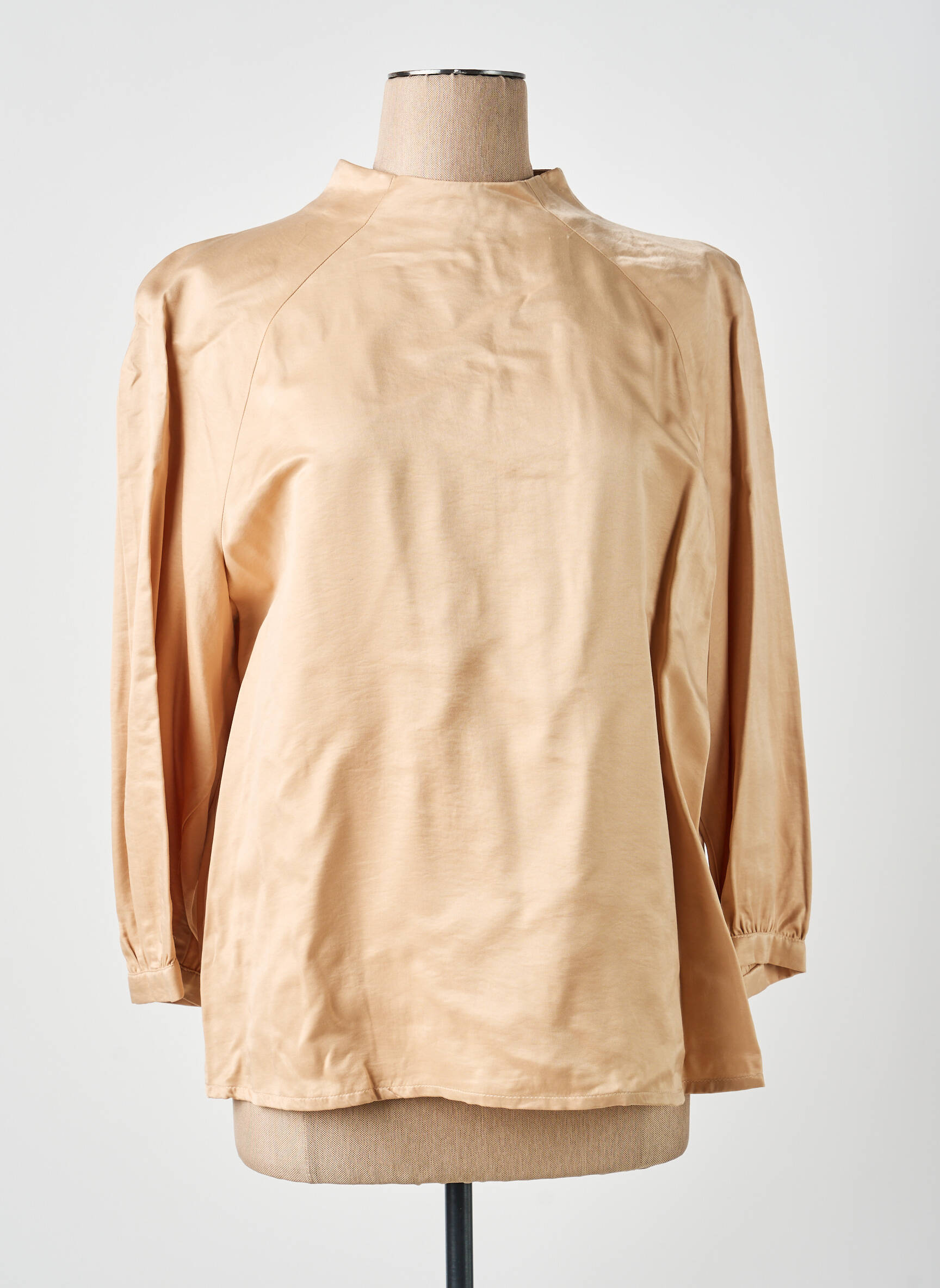 Top col rond manches 3/4 beige CAROLINE BISS femme