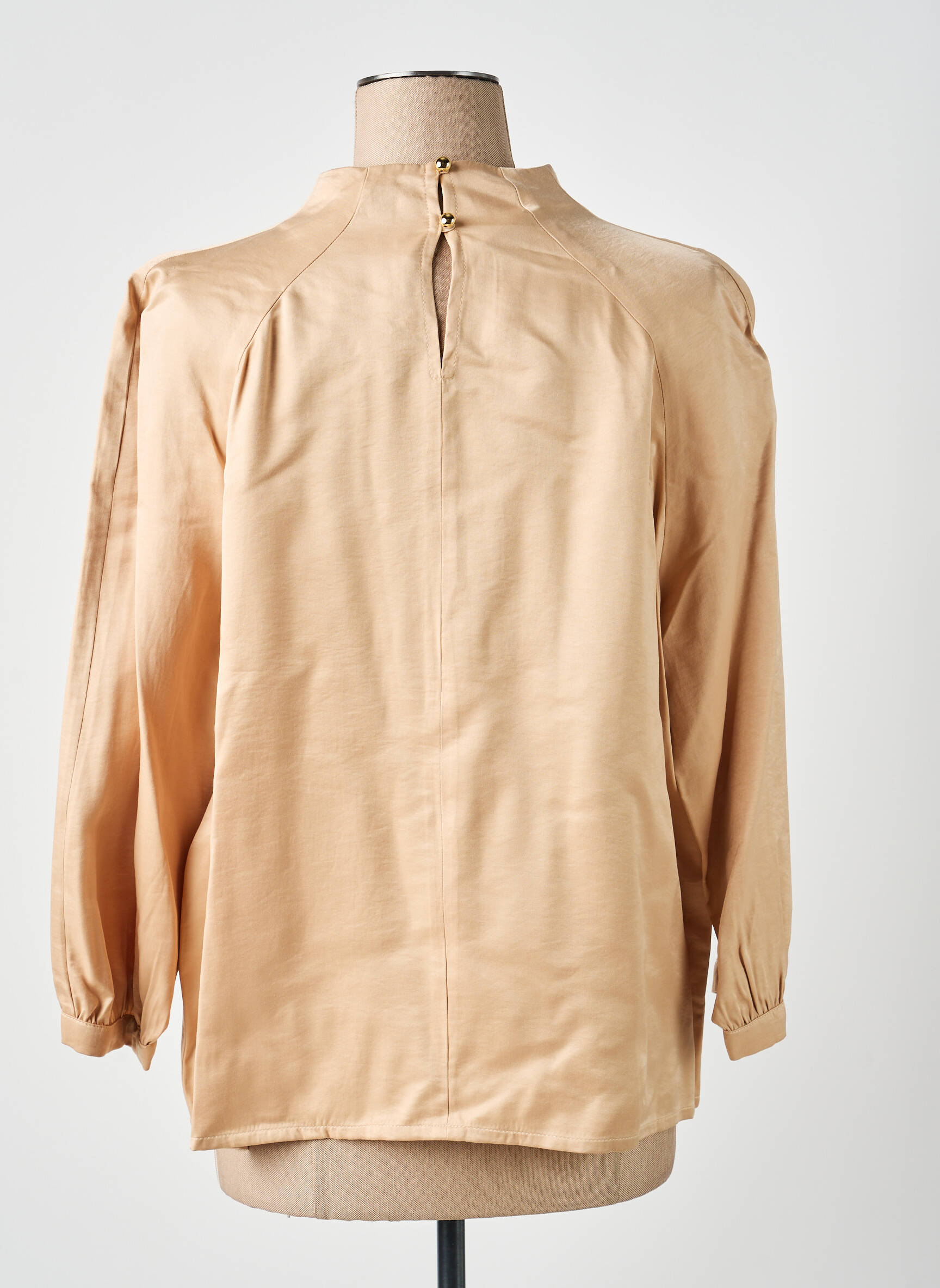 Top col rond manches 3/4 beige CAROLINE BISS femme