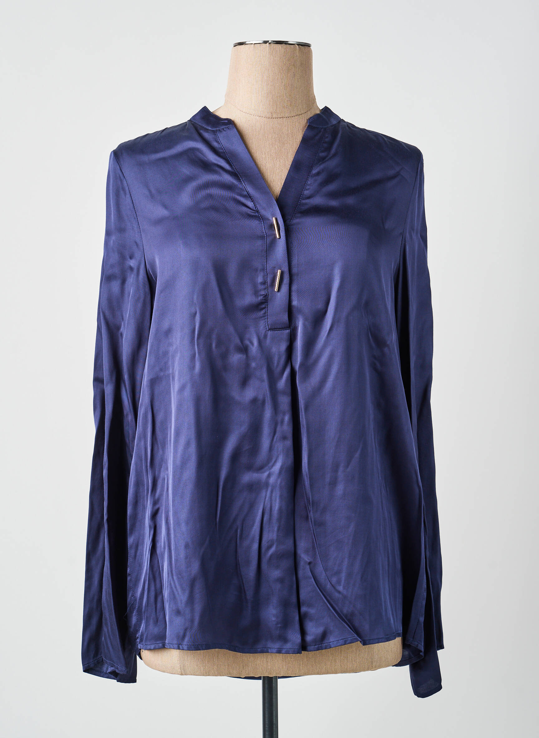 Blouse manches longues manches longues bleu KOCCA femme