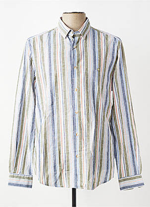 Chemise manches longues imprimé rayures vert BENSON & CHERRY homme