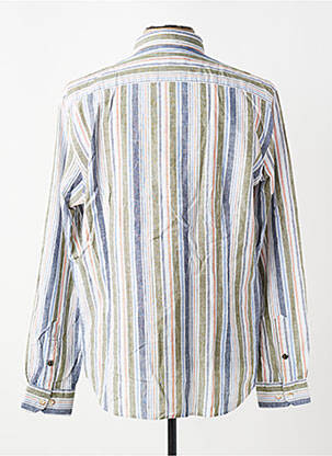 Chemise manches longues imprimé rayures vert BENSON & CHERRY homme