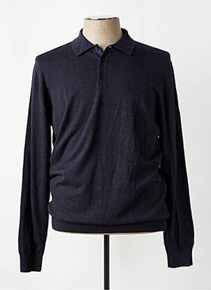 Pull col polo manches longues bleu PETROL INDUSTRIES homme