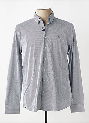 Chemise manches longues imprimé rayures bleu BENSON & CHERRY homme